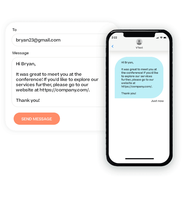 Example of SMS email