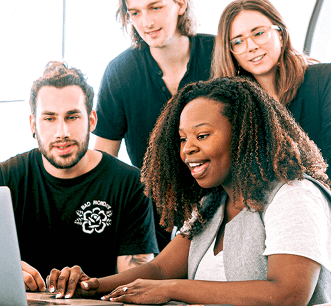 Happy people working